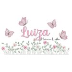 Matriz de Bordado - Nome Luiza jardim flores