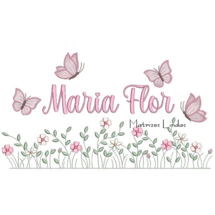 Matriz de Bordado – Nome Maria Flor Matriz de Bordado – Nome Maria Flor