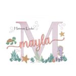 Matriz de Bordado - Nome Mayla Fundo do Mar