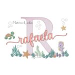 Matriz de Bordado - Nome Rafaela Fundo do Mar