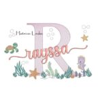 Matriz de Bordado - Nome Rayssa Fundo do Mar