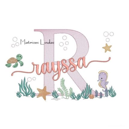 Matriz de Bordado – Nome Rayssa Fundo do Mar Matriz de Bordado – Nome Rayssa Fundo do Mar