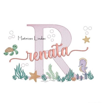 Matriz de Bordado – Nome Renata Fundo do Mar Matriz de Bordado – Nome Renata Fundo do Mar