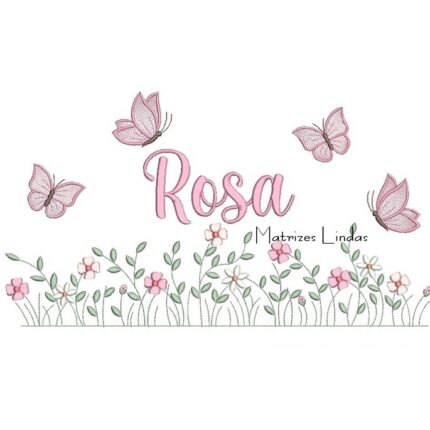 Matriz de Bordado – Nome Rosa