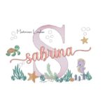 Matriz de Bordado - Nome Sabrina Fundo do Mar