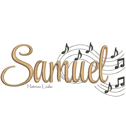 Matriz de Bordado – Nome Samuel Com Notas Musicais Matriz de Bordado – Nome Samuel Com Notas Musicais