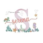 Matriz de Bordado - Nome Serena Fundo do Mar