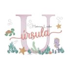 Matriz de Bordado - Nome Úrsula Fundo do Mar