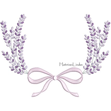 Matriz de Bordado – Raminho Lavanda com Laço Matriz de Bordado – Raminho Lavanda com Laço