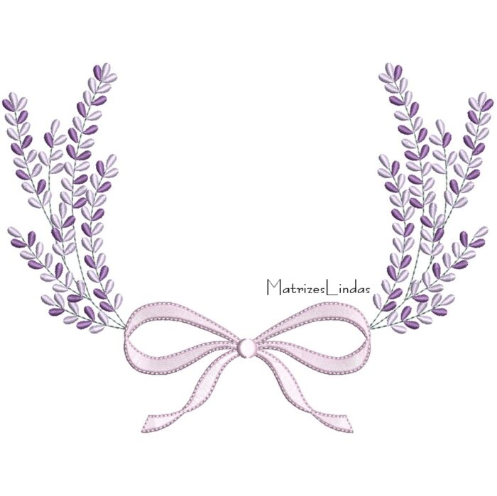 Matriz de Bordado – Raminho Lavanda com Laço