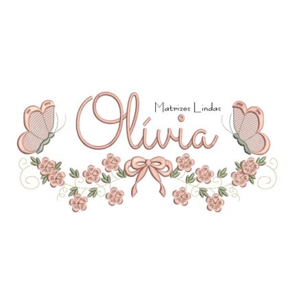 Matriz de Bordado - Raminho Nome Olívia