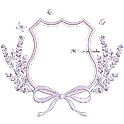 Matriz de bordado Matriz de Bordado – Brasão Lavanda com Lacinho