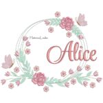 Matriz de Bordado - Nome Alice Moldura Floral