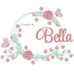 Matriz de Bordado - Nome Bella Moldura Floral