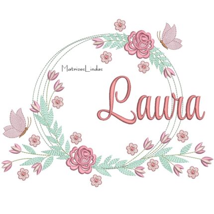 Matriz de Bordado – Nome Laura Matriz de Bordado – Nome Laura