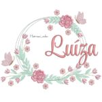 Matriz de Bordado - Nome Luíza Moldura Floral