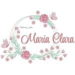 Matriz de Bordado - Nome Maria Clara Moldura Floral