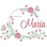 Matriz de Bordado - Nome Maria Moldura Floral