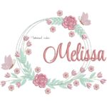 Matriz de Bordado - Nome Melissa Moldura Floral
