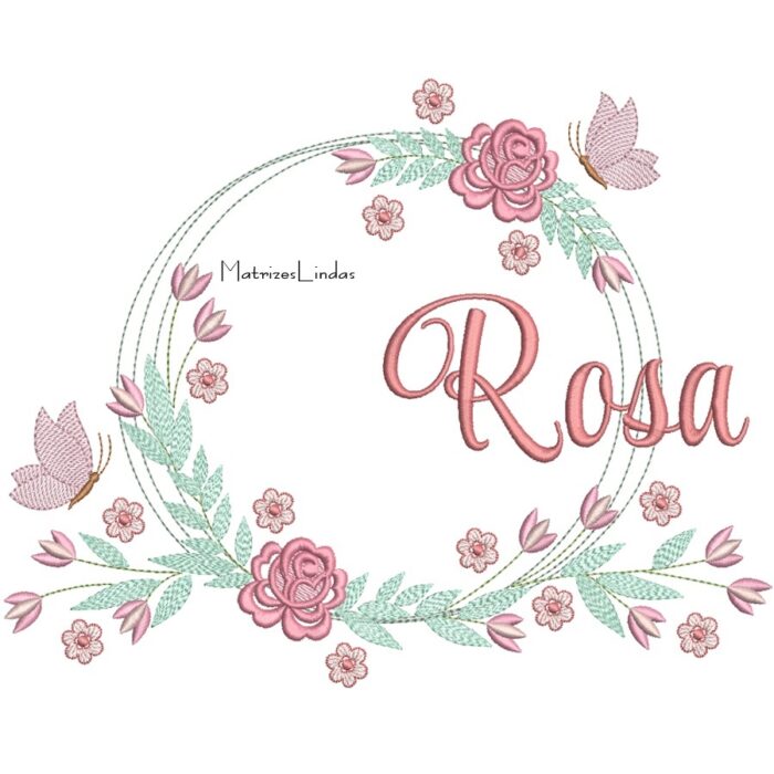 Matriz de Bordado – Nome Rosa
