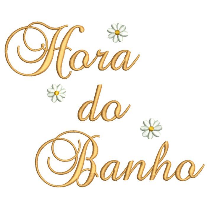 Matriz de Bordado – Nome Hora  do Banho