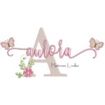 Matriz de bordado nome Aurora para bordar
