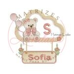 Matriz de Bordado - Nome Sofia com Ursinha na Moldura
