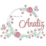 Matriz de Bordado - Nome Analiz Moldura Floral