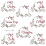 coleção nomes moldura floral para bordar ML