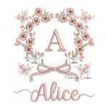 Matriz de Bordado - Nome Alice Moldura Floral