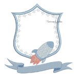 matriz de bordado brasão foguete para bordar ML