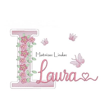 Matriz de Bordado – Nome Laura Matriz de Bordado – Nome Laura