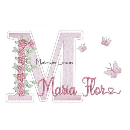 Matriz de Bordado – Nome Maria Flores Matriz de Bordado – Nome Maria Flores