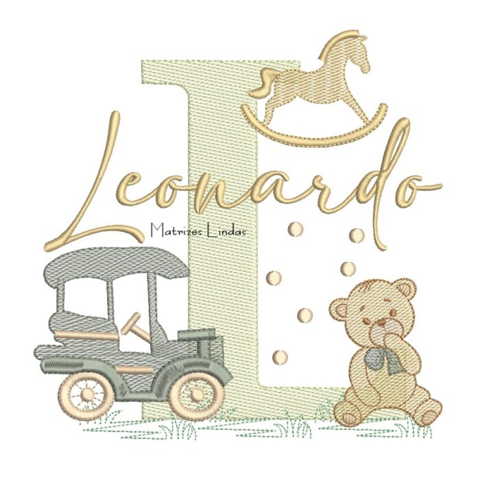 Matriz Bordado - Nome Leonardo Brinquedos de Infância