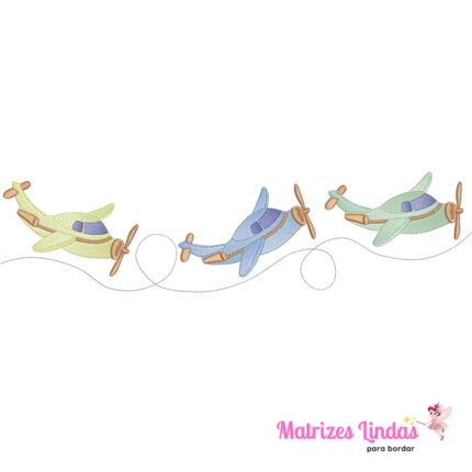 Matriz de Bordado - Aviãozinho com Estrelas