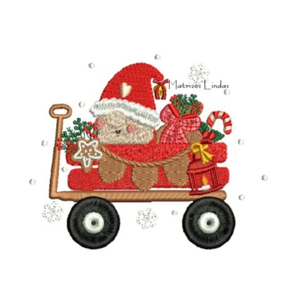 Matriz de Bordado - Carrinho com Papai Noel