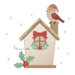 Matriz de Bordado - Casinha com Passarinho Natal