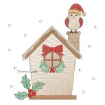 Matriz de Bordado - Casinha de Natal com Passarinho 02