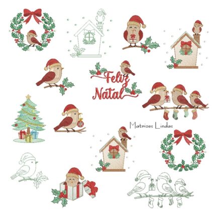 Matriz de Bordado - Coleção Passarinho Natal