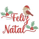 Matriz de Bordado - Feliz Natal com Passarinho
