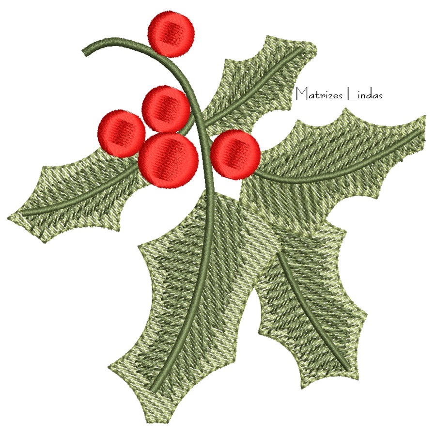 Matriz de Bordado - Folha de Natal Matriz de Bordado - Folha de Natal