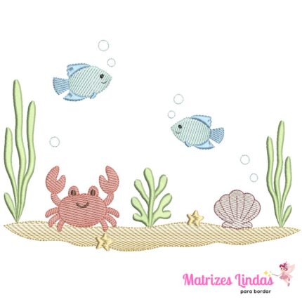 Matriz de Bordado - Fundo do Mar Concha