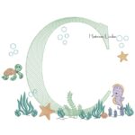 Matriz de Bordado - Fundo do Mar Letra C