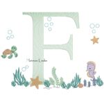 Matriz de Bordado - Fundo do Mar Letra F
