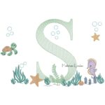 Matriz de Bordado - Fundo do Mar Letra S