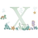 Matriz de Bordado - Fundo do Mar Letra X