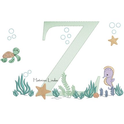 Matriz de Bordado - Fundo do Mar Letra Z