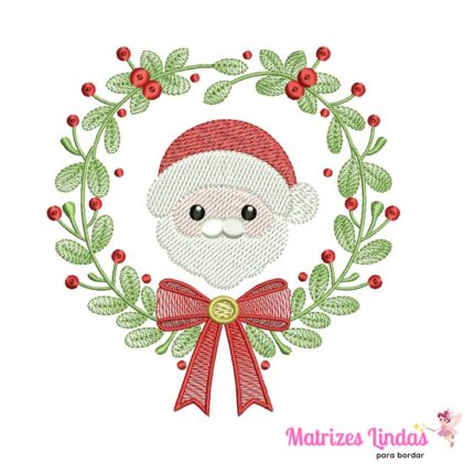 Matriz de Bordado - Guirlanda com Papai Noel