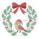 Matriz de Bordado - Guirlanda de Natal com Passarinho