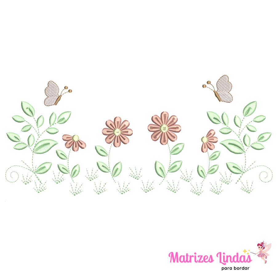 Matriz de Bordado - Jardim Flores Matriz de Bordado - Jardim Flores